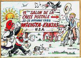 23995 / ⭐ Carte PIRATE Claude BURET 11em Salon Carte Postale WICHITA KANSAS USA 22-23 Octobre 1988 - ESCARGOPHILES N°149 - Wichita
