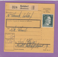 PAKETKARTE AUS ESCHDORF NACH ESCH/ALZIG,1944. - 1940-1944 Occupation Allemande