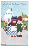 A. BERTIGLIA * CPA Illustrateur Italia Bertiglia * N°1001 * Souhaits De Bonns Pâques * Enfants Oeufs Eggs - Bertiglia, A.