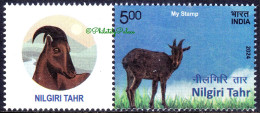 India New *** 2024 Nilgiri Tahr,Forest Goat, Animal, Endangered (IUCN 3.1), Stamp+ Tab MNH (**) Inde Indien - Neufs