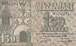 ESPAGNE - 1,5 PESETAS 1937 BARCELONA - Bateau Et Armoirie N° Série B374994 Série B Billet Local De La Guerre Civile - 1-2 Peseten