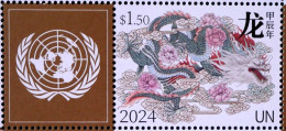 ONU - UNITED NATIONS 2024 - NATIONS UNIES - NEUF** 1TD - LUNAR YEAR OF THE DRAGON - ANNEE LUNAIRE DU DRAGON - MNH - Ungebraucht