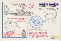 Ross Dependency 1975 Operation Icecube 11 Signature  Ca Scott Base 29 NO 1975 (ZO245) - Covers & Documents