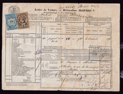 DDFF 785 - Chemins De Fer De L' Etat - Lettre De Voiture Cachet De Gare Hexagonal MALINES 1883 - Fiscaux Français - Other & Unclassified