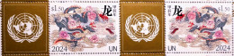 ONU - UNITED NATIONS 2024 - NATIONS UNIES - NEUFS** 2T - LUNAR YEAR OF THE DRAGON - ANNEE LUNAIRE DU DRAGON- MNH - Unused Stamps
