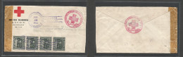 SALVADOR, EL. 1943 (28 June) WWII Red Cross, SS - Switzerland, Geneva. Color Printed Multifkd Censored Envelope, Rolling - Salvador