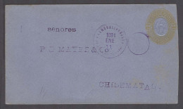 SALVADOR, EL. 1891 (11 Enero). La Libertad - Chile. 22c Yellow Blue Stat Env. Fine. - El Salvador