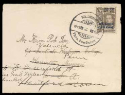 SIAM. 1916. (July) Phra Pra-Daeng To Warrenston/USA, Where Readdressed. Envelope Franked Single 15 St On 28ct (Sir. 162) - Siam