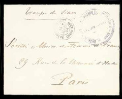 SIAM. 1904. FRENCH OCCUPATION OF CHANTABOUN. F.M. Envelope With Violet Mark "Detachement D'occupation De Chantaboun-Siam - Siam