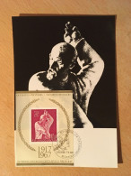 Yugoslavia Jugoslawien Mi.Block 12 Used With Commemorative Cancel On Maximum Card 1967 Lenin - Cartes-maximum