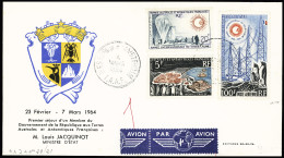 Lettre TAAF N°20 + 21 + PA7 OBL CAD "Iles St Paul Et Amsterdam TAAF" (4 Mars 1964) Sur Env. Jacquinot. TB - Autres & Non Classés