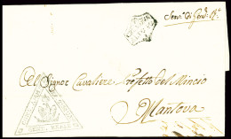 Lettre Lettre De 1811 Avec Beau Cachet Triangulaire Avec Aigle Couronné De La Gendarmerie Royale "Gend. Reale" (Cremona  - Ohne Zuordnung