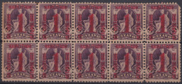 1902-162 CUBA REPUBLICA 1902 MNH 1c OVERPRINT FUENTE DE LA INDIA BLOCK 10.  - Unused Stamps