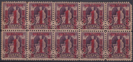 1902-162 CUBA REPUBLICA 1902 MNH 1c OVERPRINT FUENTE DE LA INDIA BLOCK 10.  - Ongebruikt