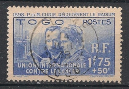 TOGO - 1938 - N°YT. 171 - Marie Curie - Oblitéré / Used - Gebraucht