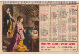 Calendarietto - Missioni Estere Sacro Cuore - Natività - Napoli - Anno 1973 - Formato Piccolo : 1971-80