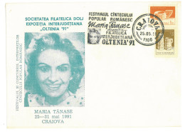 COV 88 - 3025 MARIA TANASE, The Popular Song, Romania - Cover - Used - 1991 - Covers & Documents