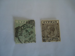 CYPRUS USED  STAMPS 2 KINGS UWEEN  WITH POSTMARK NICOSIA 1890 - Autres & Non Classés