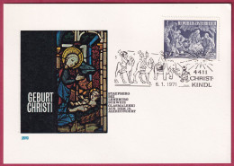 Österreich Sonderstempel Mit MNr. 1349 Auf Karte, 4411 Christkindl 6. 1. 1971 - Storia Postale