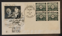 UN New York 24.10.1953 FDC Naciones Unidas United Nations Official FDC Technical Assistance - Brieven En Documenten