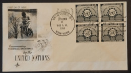 UN New York 24.10.1953 FDC Naciones Unidas United Nations Official FDC Technical Assistance - Cartas & Documentos