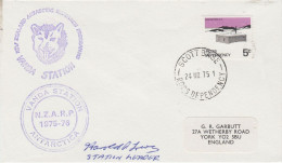 Ross Dependency 1975 Ca Vanda Station Signature Station Leader  Ca Scott Base 24 NOV 1975 (ZO250) - Covers & Documents