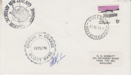 Ross Dependency 1975 Ca Officer In Charge + Signature Ca Scott Base 27 OCT 1975 (ZO253) - Brieven En Documenten