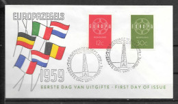 1959 - FDC - PAYS-BAS - 13 - 5 - 1959