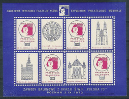 Poland Label - Balloon 1973 (L092): Poznan Exhibition Polska 73 (sheet) - Ballonpost