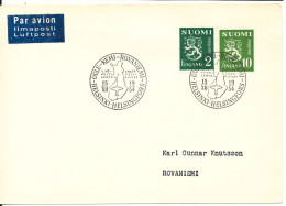 Finland Card First Night Mail Flight 15-7-1954 Helsinki - Oulu - Kemi - Rovaniemi - Lettres & Documents
