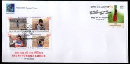 India 2015 Say No To Child Labour Flowers KARNAPEX Bangalore Special Cover # 18108C Inde Indien - OIT