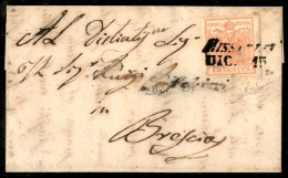 Antichi Stati Italiani - Lombardo Veneto - Missaglia (P.ti 10) - 15 Cent (20) Su Letterina Per Brescia Del 15.12.1857 -  - Autres & Non Classés