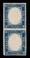 Regno - Vittorio Emanuele II - 1863 - 15 Cent (11m) - Coppia Verticale Senza Effigi - Nuova Senza Gomma - Leggera Piega  - Andere & Zonder Classificatie