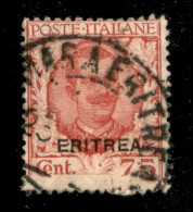 Regno - Vittorio Emanuele III - 1926 - 75 Cent Floreale (113 Varietà) Usato - Stampa Mancante In Basso - Non Catalogato - Altri & Non Classificati