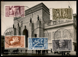 Regno - Vittorio Emanuele III - Bimillenario Augusteo Serie Completa  Più Aerea (416/25 + A106/10) Su Tre Cartoline Con  - Autres & Non Classés