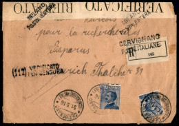 Regno - Posta Militare - 1916 (31 Marzo) - Cervignano/Poste Italiane - Raccomandata Per Zurigo - Notato 25 Cent Michetti - Sonstige & Ohne Zuordnung