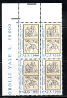 ITALIA REPUBBLICA ITALY REPUBLIC 1997 MORTE VESCOVO AMBROGIO BISHOP QUARTINA VALORE DEL FOGLIO BLOCK MNH - 1991-00: Neufs