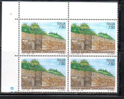 ITALIA REPUBBLICA ITALY REPUBLIC 1997 PATRIMONIO ARTISTICO CULTURALE GELA MURA TIMOLEONTEE ARCHEOLOGICHE QUARTINA  MNH - 1991-00: Neufs