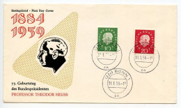 Germany, West 1959 FDC Scott 794-795 - President Theodor Heuss - 1948-1960