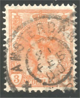 670 Netherlands 1898 Reine Queen Wilhelmina 3c Orange (NET-108) - Gebraucht