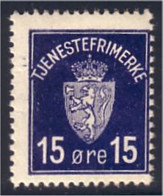 690 Norway 15 Ore Official Service MH * Neuf (NOR-216) - Dienstzegels