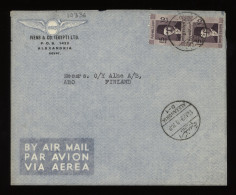 Egypt 1939 Alexandria Air Mail Cover To Finland__(10336) - Luftpost