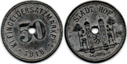 MA 33337 / Stadt Hof 50 Pfennig 1918 TTB - Monetari/ Di Necessità