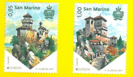 SAN MARINO 2017 EUROPA CASTELLI Serie 2 Valori - New Set - Unused Stamps