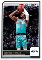 219 Devonte' Graham - San Antonio Spurs - Carte Panini 2023-2024 NBA Hoops Base Cards - Autres & Non Classés