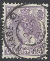 Netherlands Sc# 71 Used (a) 1906 17 1/2c Violet Queen Wilhelmina - Used Stamps