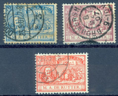 Netherlands Sc# 87-89 Used 1907 De Ruyter - Used Stamps