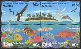 Nauru Sc# 405a MNH Block/4 1993 60c 24th South Pacific Forum - Nauru