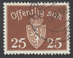 Norway Sc# O38 Used 1939-1947 25o Official Coat Of Arms - Dienstzegels