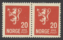 Norway Sc# 119 MNH Pair 1927 20o Scarlet Lion Rampant - Ungebraucht